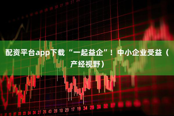 配资平台app下载 “一起益企”！中小企业受益（产经视野）